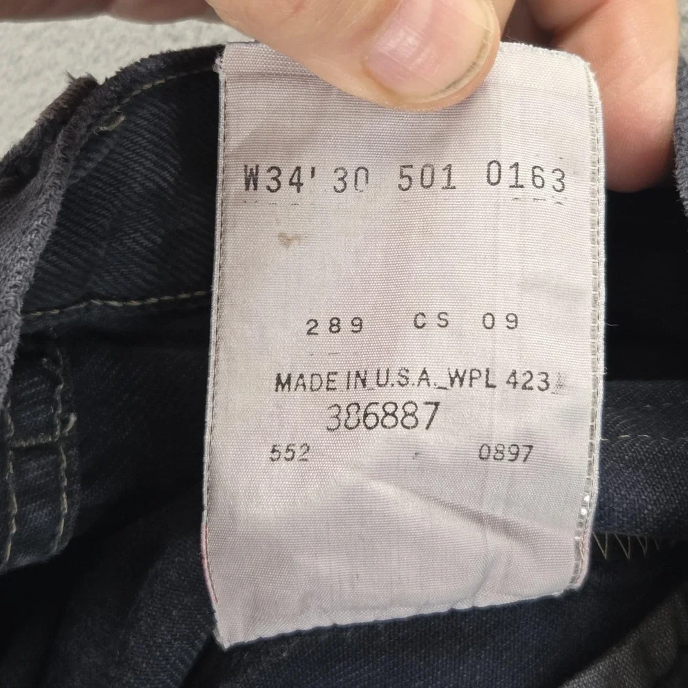 Vintage Levis 501 Jeans Mens Blue Dark Straight Button Fly USA‎ 90s Fits 30x28